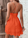 Summer Allure: Eyelet Embroidery Shirred Waist Scallop Trim Cami Dress