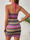 Vacation Chic: Print Tie Backless Halter Bodycon Dress