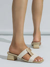 Gradient Wave Chunky Heeled Sandals: Trendy Outdoor Mule Sandals