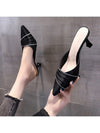 Sparkling Style: Black Rhinestone Pointed Toe High Heels Slippers