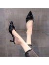 Sparkling Style: Black Rhinestone Pointed Toe High Heels Slippers