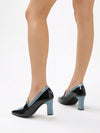 Trendy Color Block Chunky Heeled Pumps for Stylish Outdoor Elegance