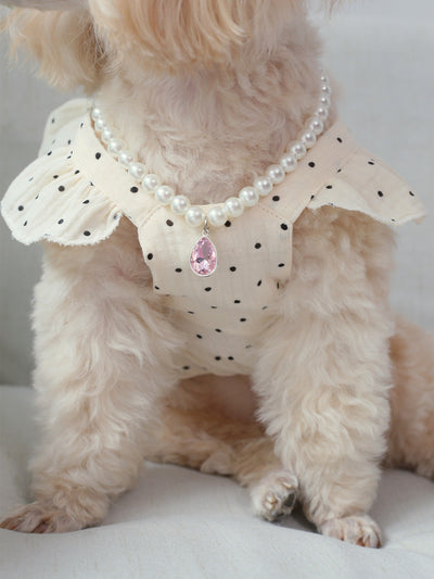 Paw-sitively Adorable: Polka Dot Pet Dress with Bow Detail for Dogs and Cats