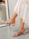 Elegant Twist Decor Chunky Heeled Slingback Sandals for Women