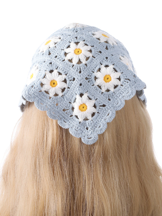 Boho Chic Floral Crochet Kerchief: Embrace Your Inner Free Spirit