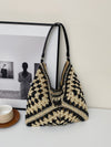 Boho Style Woven Straw Shoulder Bag: Large Capacity Tote for Teen Girls, College Girls & Beach Vacation