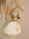 Whimsical Cloud Charm PU Zipper Bag - Compact Novelty Accessory