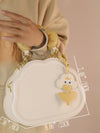 Whimsical Cloud Charm PU Zipper Bag - Compact Novelty Accessory