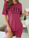 Mint Green Slogan Graphic Drop Shoulder Nightdress - Stay Stylish and Comfortable all Night Long