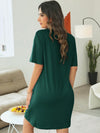 Mint Green Slogan Graphic Drop Shoulder Nightdress - Stay Stylish and Comfortable all Night Long