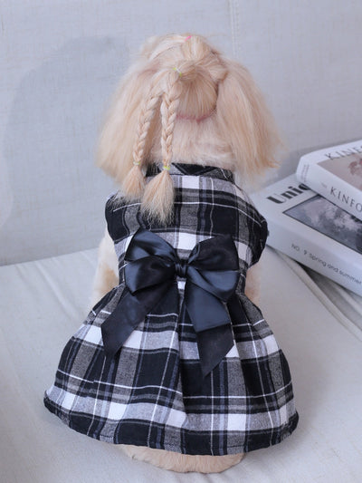 Chic and Stylish Plaid Print Pet Dress