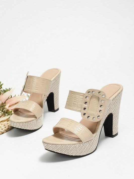 Summer Chic: Trendy Anti-Slip High Heel Sandals with Thick Sole