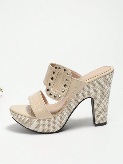 Summer Chic: Trendy Anti-Slip High Heel Sandals with Thick Sole