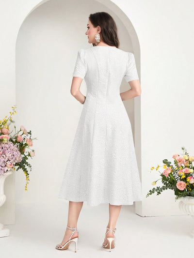 Elegant and Chic: Notched Neckline A-line Dress