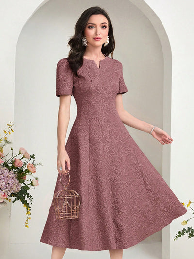 Elegant and Chic: Notched Neckline A-line Dress