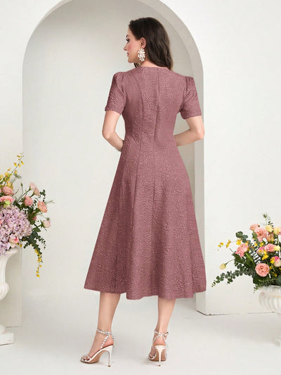 Elegant and Chic: Notched Neckline A-line Dress