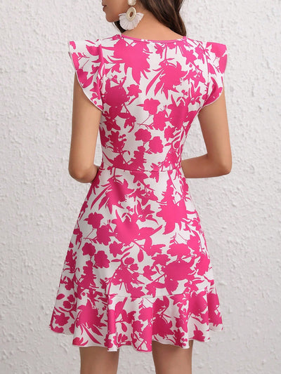 Charming Floral Ruffle Trim Dress for Effortless Elegance