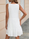 Sun-Kissed Elegance: Lace Splicing Tassel Detail Ruffle Hem Midi Dress for Summer