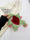 Handmade Delight: Colorful Knitted Strawberry Crossbody Bag