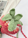 Handmade Delight: Colorful Knitted Strawberry Crossbody Bag