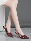 Metallic Snakeskin Pyramid-Heeled Slingback Pumps: The Ultimate in Glamour