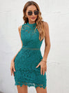 Enchanted Garden: Floral Cut Lace Stand Neck Dress