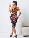 Summertime Bliss: Colorful Floral Print Criss-Cross Backless Cami Dress