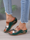 Sparkling Steps: Rhinestone Decor Wedge Slide Sandals for Fashionistas