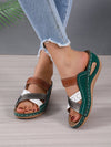 Sparkling Steps: Rhinestone Decor Wedge Slide Sandals for Fashionistas