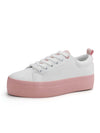 Comfy and Stylish Leather Lace-Up Platform Sneakers for Casual Walking and Tennis