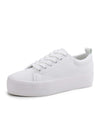 Comfy and Stylish Leather Lace-Up Platform Sneakers for Casual Walking and Tennis