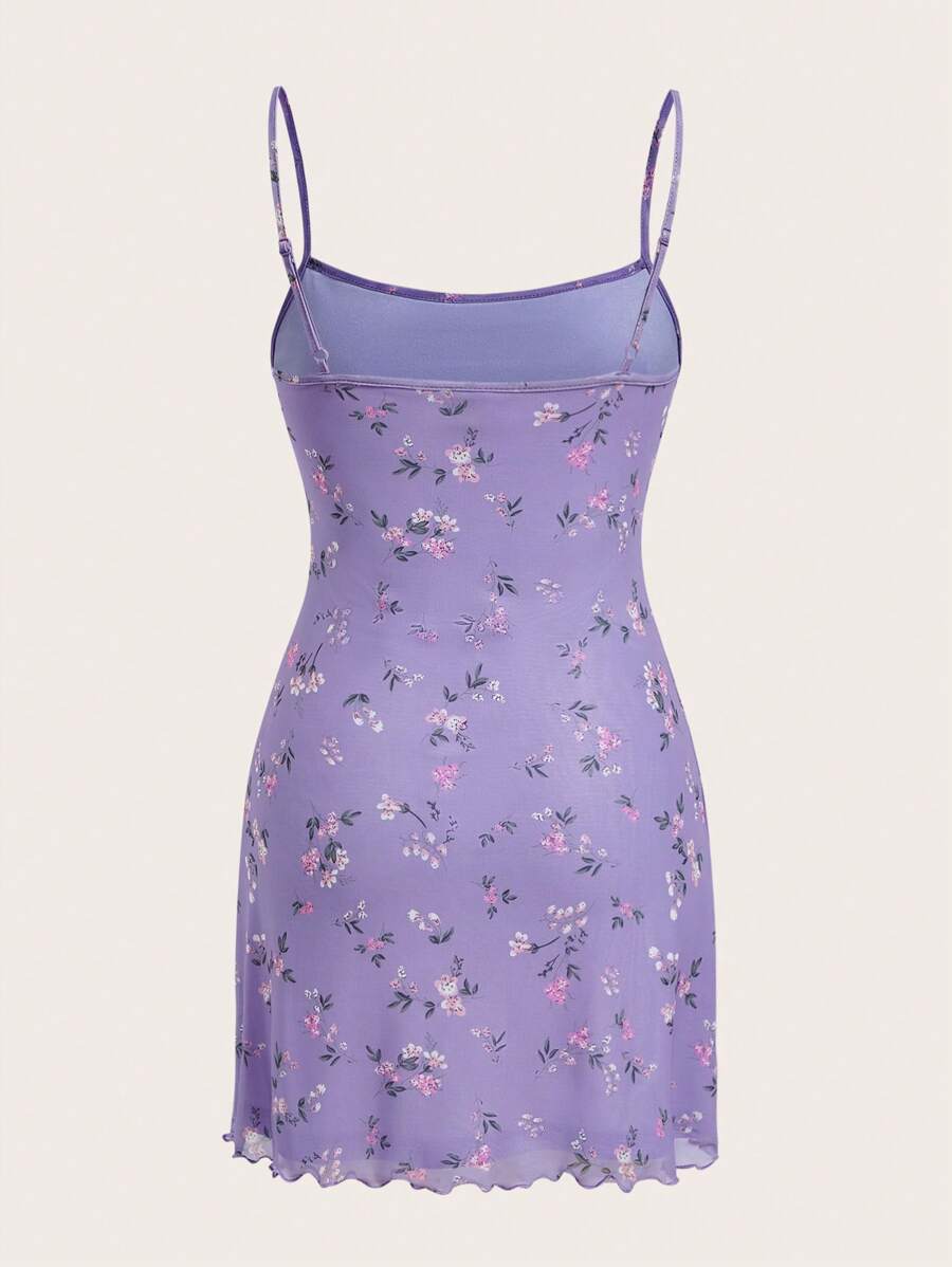 Get ready to add some charm to your summer wardrobe with our Charming Ditsy Floral Print Cami Dress! The cute lettuce trim adds a fun touch to this flowy, lightweight dress. Perfect for a sunny day out, this dress will have you feeling charming and stylish all season long.