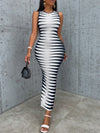 Bold and Beautiful: Black and White Allover Print Bodycon Dress