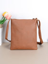 Retro Chic: Brown Square Crossbody Bag with Double Zippers