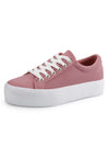 Step Up Your Style with Platform Lace-Up Sneakers: Breathable and Comfortable Walking Shoes