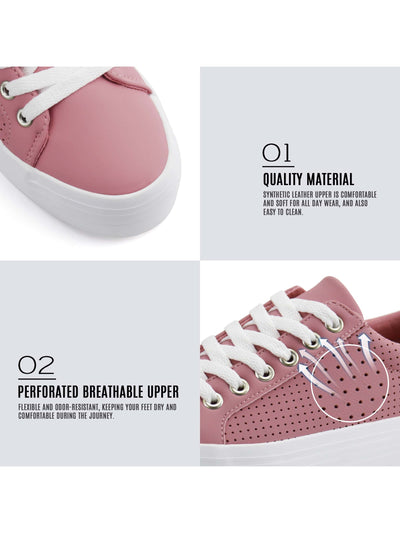 Step Up Your Style with Platform Lace-Up Sneakers: Breathable and Comfortable Walking Shoes