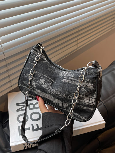 Chic Denim Chain Shoulder Bag - Effortless Style for Every Occasion