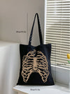 Skeleton Chic: Dark & Fashionable Canvas Bag for the Trendsetter