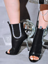 Shimmering Open-Toe Sequin High Heel Booties - Step Out in Style!
