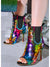 Shimmering Open-Toe Sequin High Heel Booties - Step Out in Style!