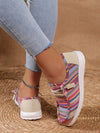 Chic & Sporty Striped Lace-Up Sneakers for Women - Perfect Slip-On Outdoor Footwear