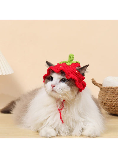 Adorable Frog Pattern Pet Cat Hat - Keep Your Furry Friend Stylish and Cozy!