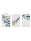 Vibrant Watercolor Fish Trio: Unframed Canvas Wall Art Set