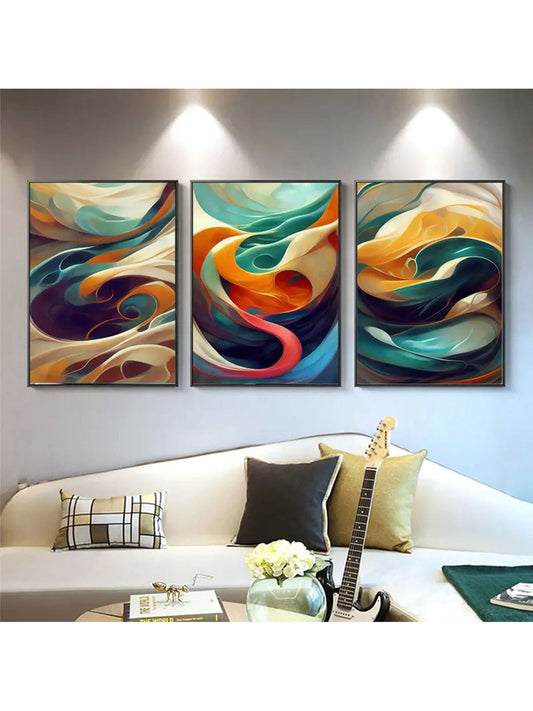 Upgrade your wall decor with our Abstract Nordic Wall Art Set. This set includes 3 unframed canvas paintings, perfect for modern and minimalist spaces. Let these abstract pieces add a touch of elegance and sophistication to your home.