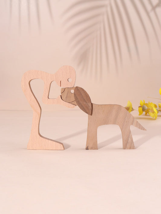 Add a touch of Nordic style to your <a href="https://canaryhouze.com/collections/ornaments?sort_by=created-descending" target="_blank" rel="noopener">home decor</a> with this charming wooden dog family figurine set. Perfect for table decoration, this creative ornament will bring a warm and welcoming feel to any room. Crafted with care, this set will add personality and character to your space.