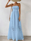 Effortless Elegance: Strapless Drawstring Waist Casual Vacation Dress