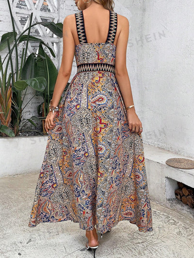 Summer in Style: Paisley Print Contrast Tape Dress