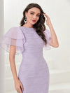 Elegant Ruffle Sleeve Jacquard Dress - Perfect for Any Occasion