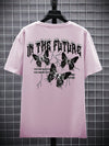 Men's Butterfly adn Slogan Graphic Tee - A Stylish Statement Piece