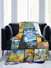 Van Gogh Inspired Flannel Fleece Blanket: Soft & Cozy Gift for Kids and Adults - Perfect for Home, Picnics, and Travel